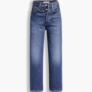 Levi’s Ribcage Straight Ankle Jeans Blue High Rise Denim